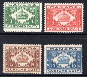 van Dam FCD1-4, Federal Customs Duty, MNG Set, Canada Revenue