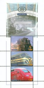 BELGIUM  CINDERELLA ISSUED BY THE BELGIAN RAILWAY CO.  MNH SS BIN $5.00 TRAINS