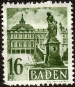 Germany - Baden 5N6 - Mint-H - 16pf Rastatt Castle (1947)