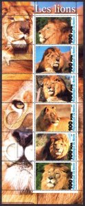 Benin 2003 Wild Cats Lions Sheet MNH