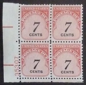 BOBPLATES #J95 Postage Due Plate Block F-VF NH DCV=$1.5 ~ See Details for #s/Pos