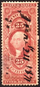 1862, US 25c, Certificate, Used, XF, Sc R44c