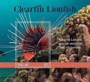 Palau 2019 - Clearfin Lionfish- Souvenir stamp sheet - Scott #1433 - MNH