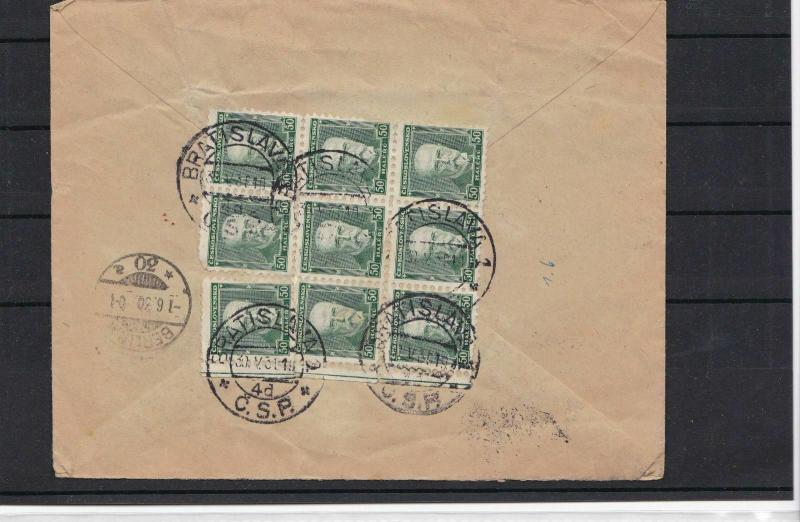 BRATISLAVIA  C.S.R. , SLOVAKIA  REGISTERED  COVER 1930