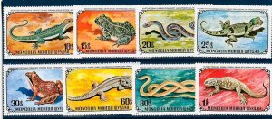 MONGOLIA Sc 676-83 NHSET of 1972 - REPTILES