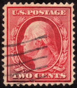 1908, US 2c, Washington, Used, Sc 332b