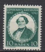 Germany - 1949 Baden C.Kreutzer, composer Mi# 53 - MH (6474)