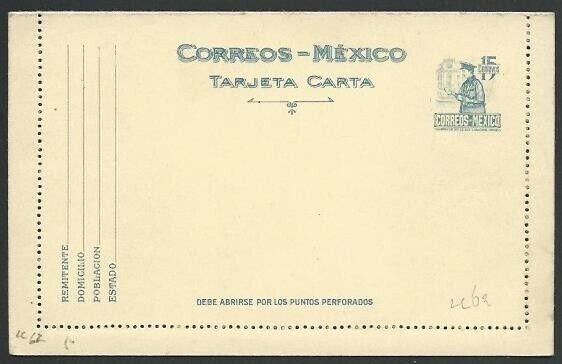 MEXICO Lettercard - 15c Postman - unused...................................58791
