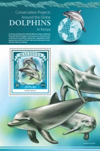 MALDIVES 2015 SHEET DOLPHINS MARINE LIFE mld15904b