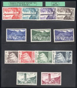 French Andorra Stamps # 124-142 MNH VF Scott Value $165.00