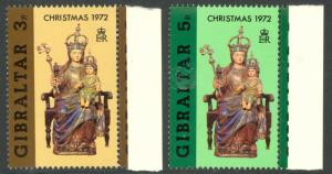 GIBRALTAR 1972 CHRISTMAS Set Scott 290-291 MNH