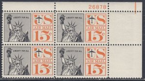 Scott C58 MNH UR Pl Blk 26878 - 1959-66 Statue of Liberty