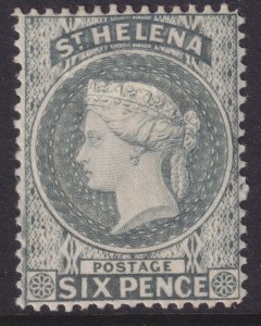 Sc# 7 British St Helena 1889 QV Queen Victoria 6p issue MLMH CV $42.50 Stk #2