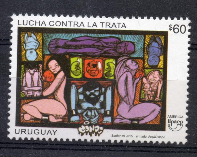 AMERICA UPAE FIGHT AGAINST WOMAN CHILD ABUSE ORGAN TRAFIC URUGUAY 2015 MNH STAMP 