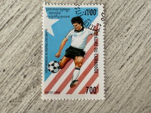 Cambodia #1367 Used, 700r, 1994 World Cup Soccer Championships, 2024 SCV $0.30