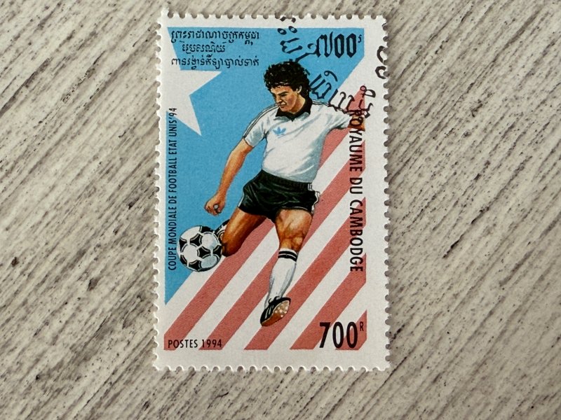 Cambodia #1367 Used, 700r, 1994 World Cup Soccer Championships, 2024 SCV $0.30