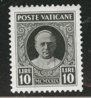 VATICAN Scott 13 MH* 1929 Pope Pius XI key stamp