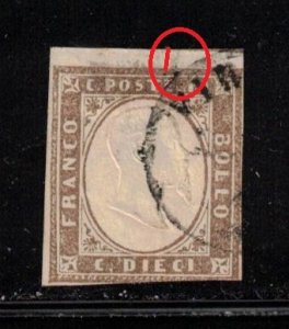 SARDINIA Scott # 11h Used - Victor Emmanuel II - Small Tear At Top CV $235.00