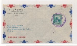 D384293 Venezuela Airmail Cover 1946 Caracas San Francisco USA