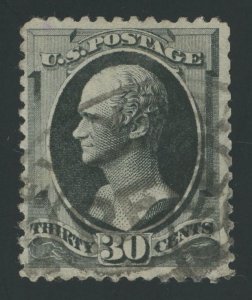 USA 190 - 30 cent Hamilton on Soft Porous Paper - F/VF Used (perf faults)