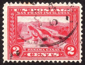 1913, US 2c, Panama canal, Used, Sc 398