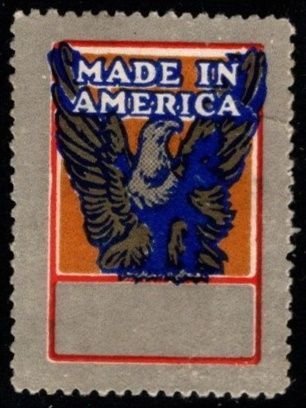 Vintage Small US Poster Stamp Made In U.S.A. Unused No Gum
