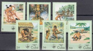 Cuba Sc# 2773-2778 EARLY CIVILIZATION natives Indians CPL SET of 6  1985 MNH