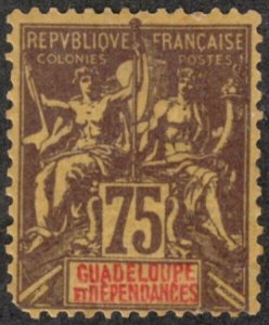 Guadeloupe #43 Mint Hinged 10% of SCV $32.50 **FREE SHIPPING**