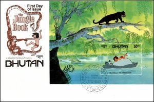 Bhutan 340-350 Disney's Set of Four U/A FDCs