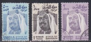 Bahrain # 237-239, Sheik Isa, Used, 1/2 Cat