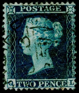 SG34, 2d blue plate 5, LC14, FINE USED, CDS. Cat £70. QL