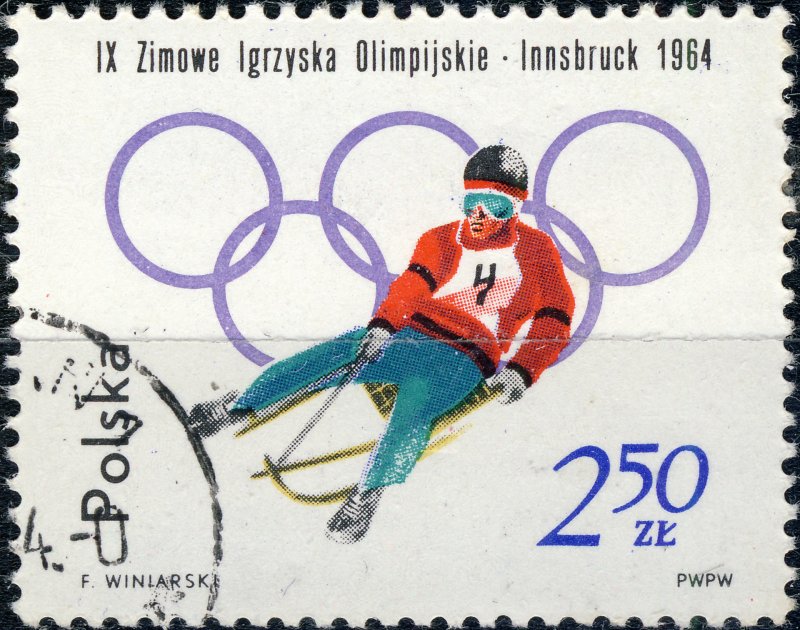 POLAND / POLEN - 1964 Mi.1462A 2.50Zl Winter Olympics (Luge) - VF Used (b)