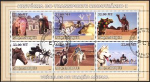 Mozambique 2009 Transport Camels Dogs Horses Elephants Deer's Sheet Used / CTO