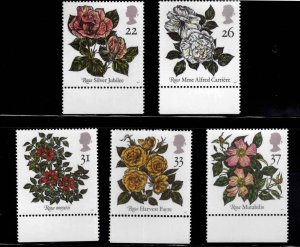 Great Britain Scott 1382-1386 MNH** Rose Flower stamp set
