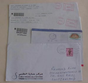 UNITED ARAB EMIRATES SHARJAH  COVERS 2005 TO SWITZERLAND 1994 & 1996 METER