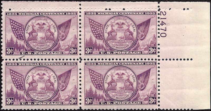 775 Mint,OG,NH... Plate Block of 4... SCV $2.25