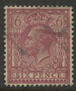 Great Britain - Scott 167 - KGV Definitive -1912 - FU - Single 6p Stamp