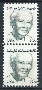 US 1984 - 40c Lillian M Gilbreth - #1868 pair