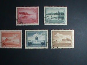 ​CHINA STAMP-1956 SC#290-4 FAMOUS VIEWS & BEAUTY OF FORBIDDEN CITY CTO SET-VF