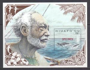Tonga Niuafo'ou Scott 133 - SG MS147, 1990 Polynesian Whaling 1p Mini Sheet MNH