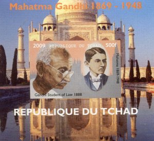 Chad 2009 MAHATMA GANDHI Deluxe s/s Imperforated MInt (NH)