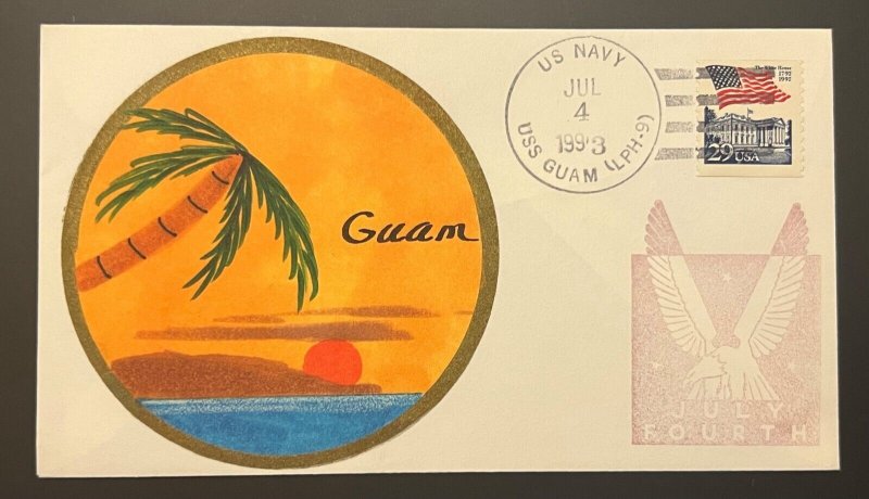 Naval Cover Military Event - USS GUAM LPH-9 July 4th Cachet