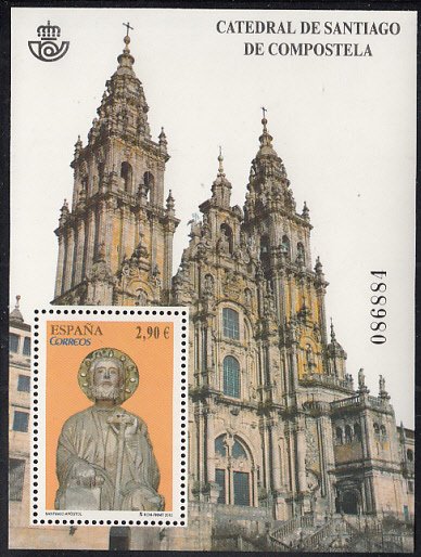 Spain 2012 MNH Sc #3856 2.90E Statue of St James, Santiago de Compostela Cath...