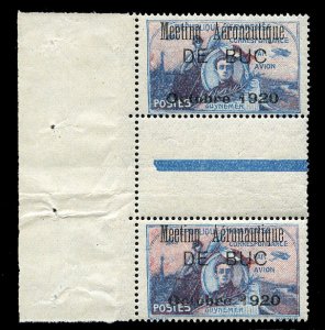 France, Air Post,  Cat€90, 1920 Aeronautique du Buc, left margin vertical g...