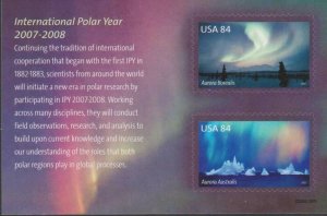 International Polar Year Souvenir Sheet of Two 84 Cent Postage Stamps Scott 4123