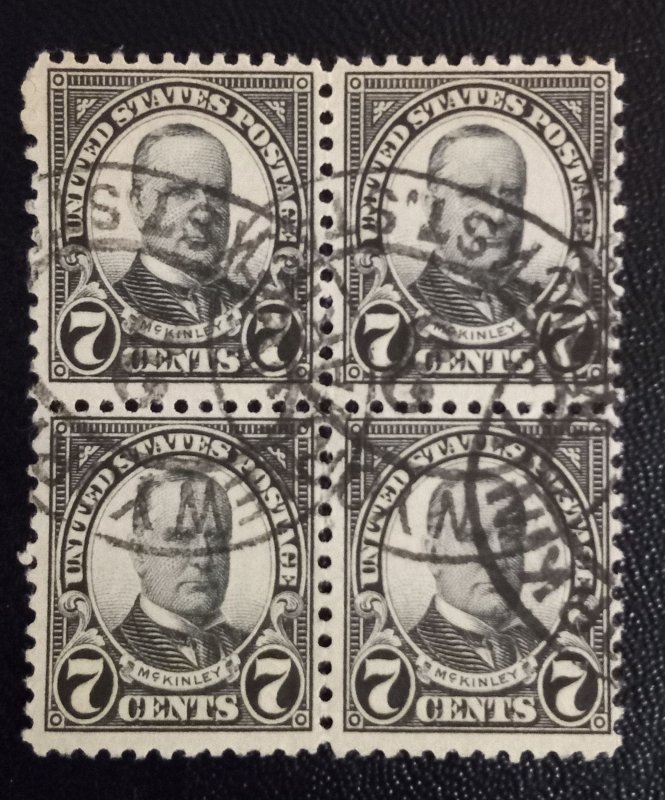 US Scott #639 Used Block Of (4) VF 1927