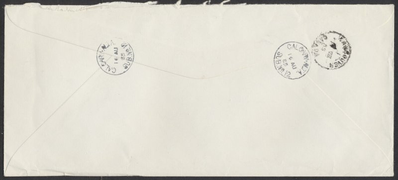 1965 Registered Cover Calgary ALTA Sub 12 to Vancouver BC #10 Size