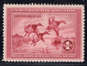 MOMEN: US STAMPS # RW2 DUCK MINT OG H VF $375 LOT #86590-2