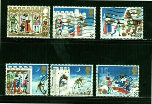 GREAT BRITAIN #709-714 1973 CHRISTMAS F-VF USED b