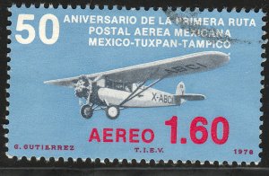 MEXICO C561, 50th Anniv 1st Air Mail Route.USED. F-VF.(758)